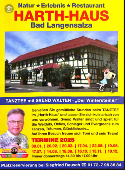 TANZTEE im HARTH-HAUS – mit SVEND WALTER „Der Wintersteiner“ 
