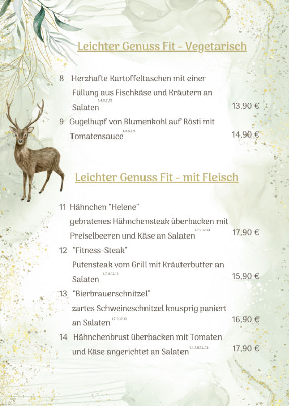 Speisekarte - Leichter Genuss