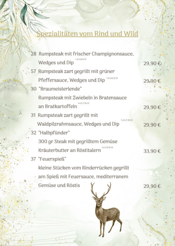 Speisekarte - Großmutters Küche