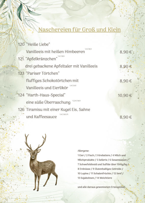 Speisekarte - Rind & Wild