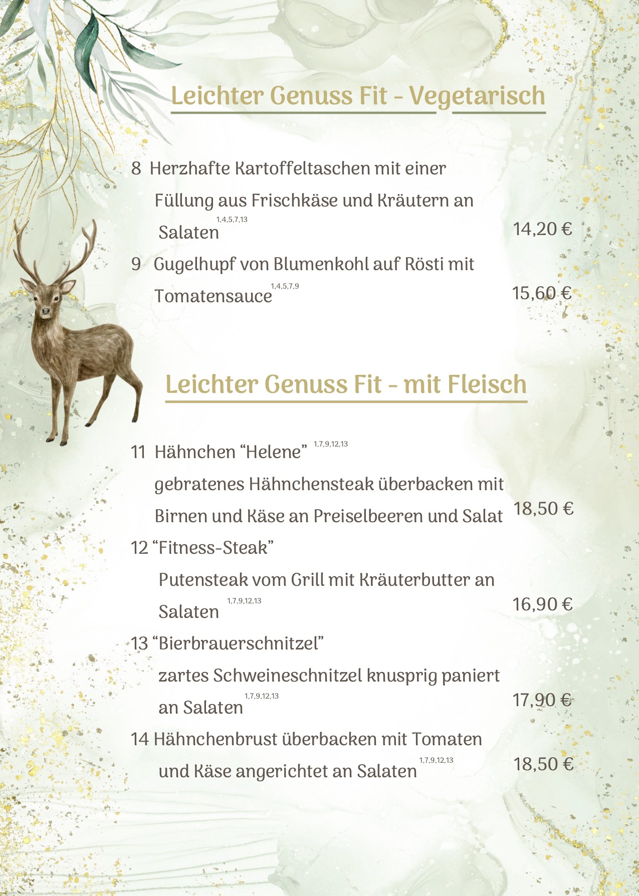 Speisekarte - Leichter Genuss
