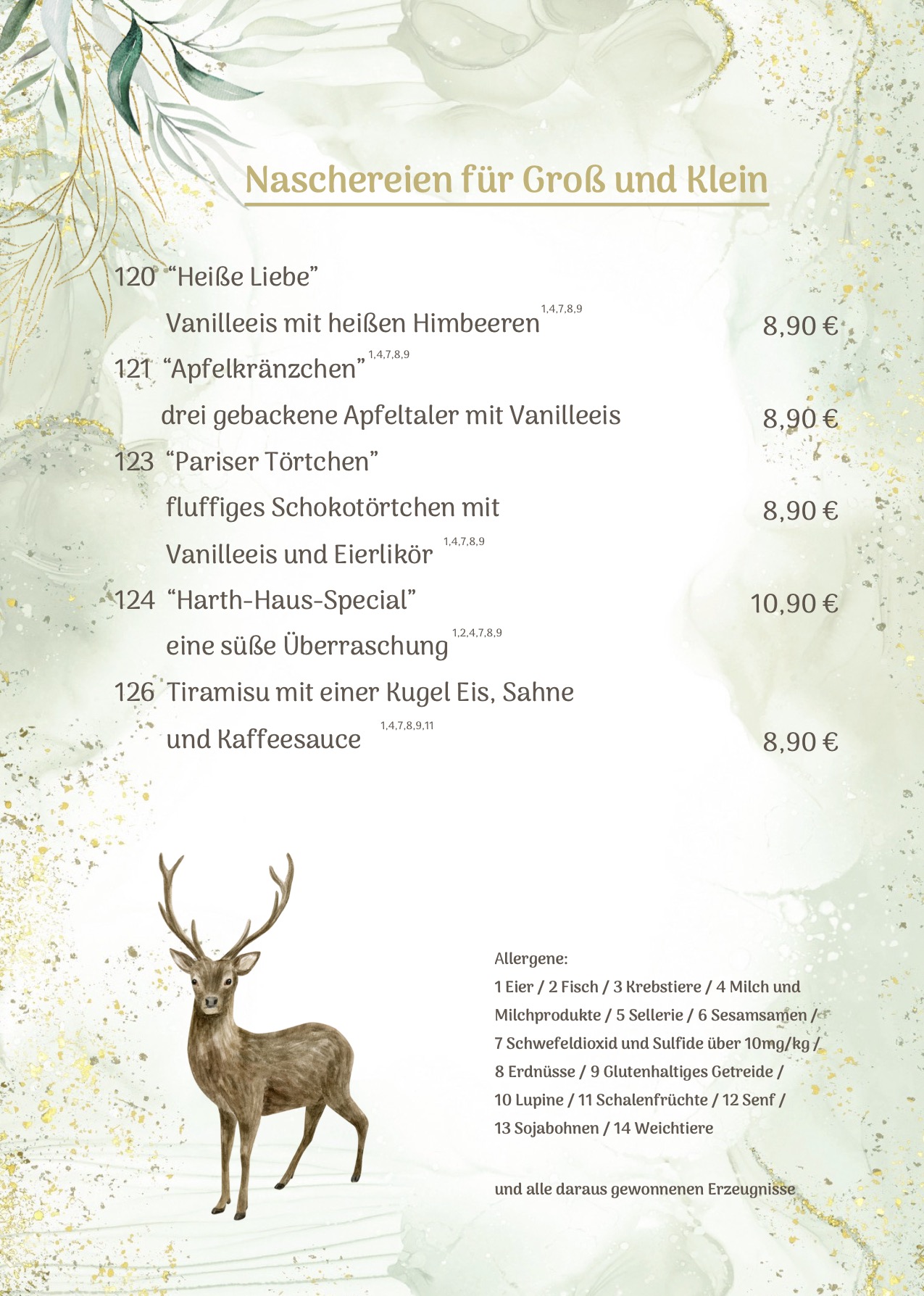 Speisekarte - Rind & Wild